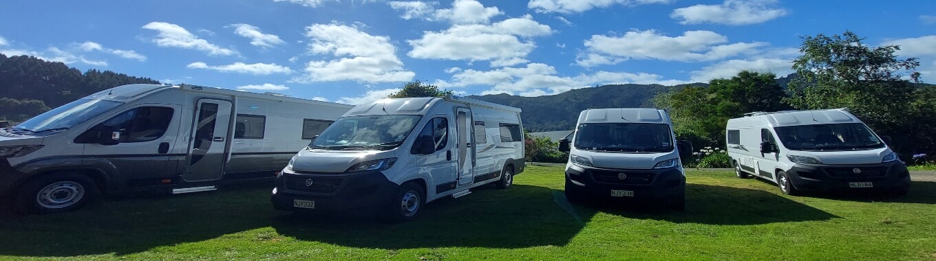 Vans lined up